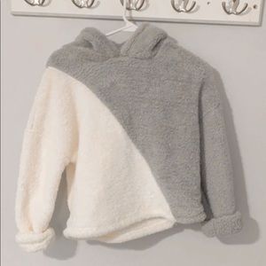 this is a Tillys fleece cropped hoodie.